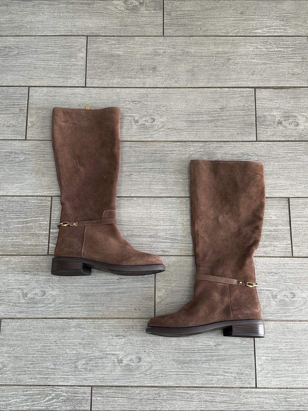 Vince Camuto Adria Ankle Link Knee High Toasted Taupe Riding Boots New! - Picture 8 of 12